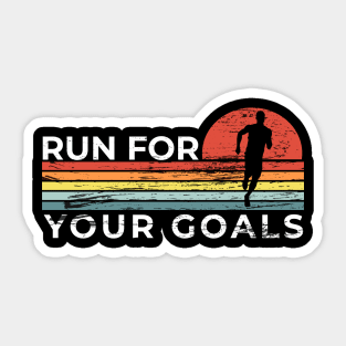 Vintage Sport Motivational Quote Run for Your Goal Sticker